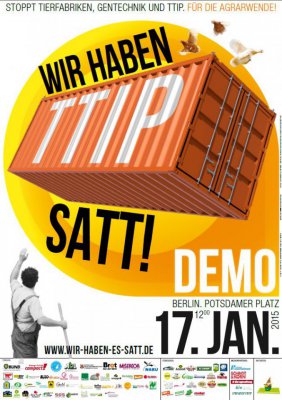 Plakat mit TTIP-Motiv f&uuml;r die 